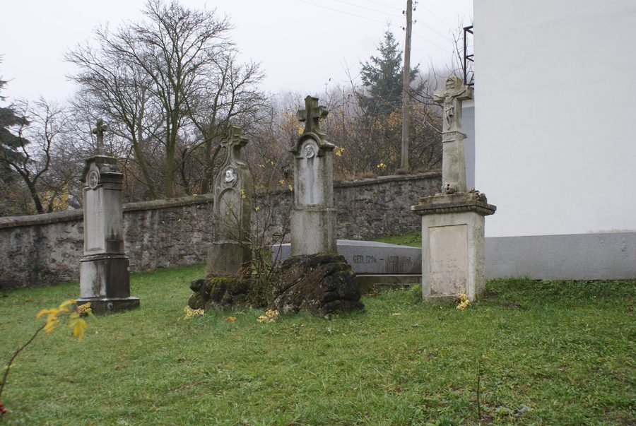 Gravestones at the PÃla church cemetery in Pezinok District, Slovakia