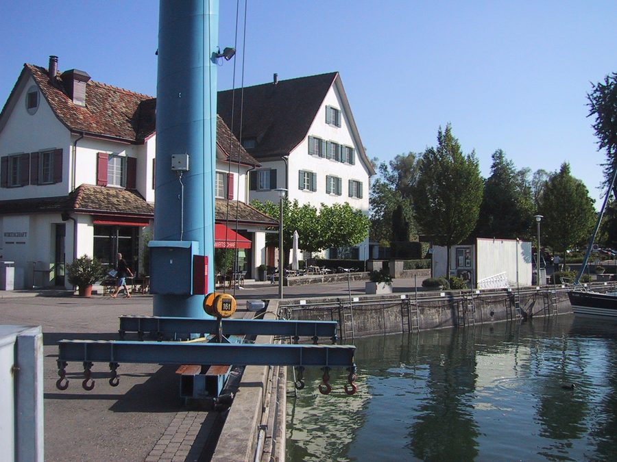 Harbor of Bottighofen on Lake Constance in the canton of Thurgau