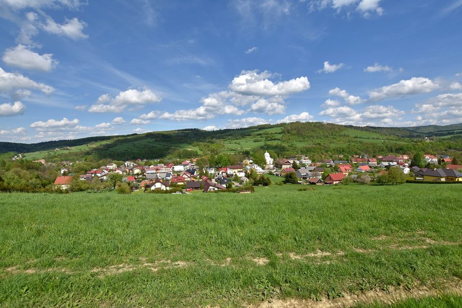 View of the village of Baligród in Poland