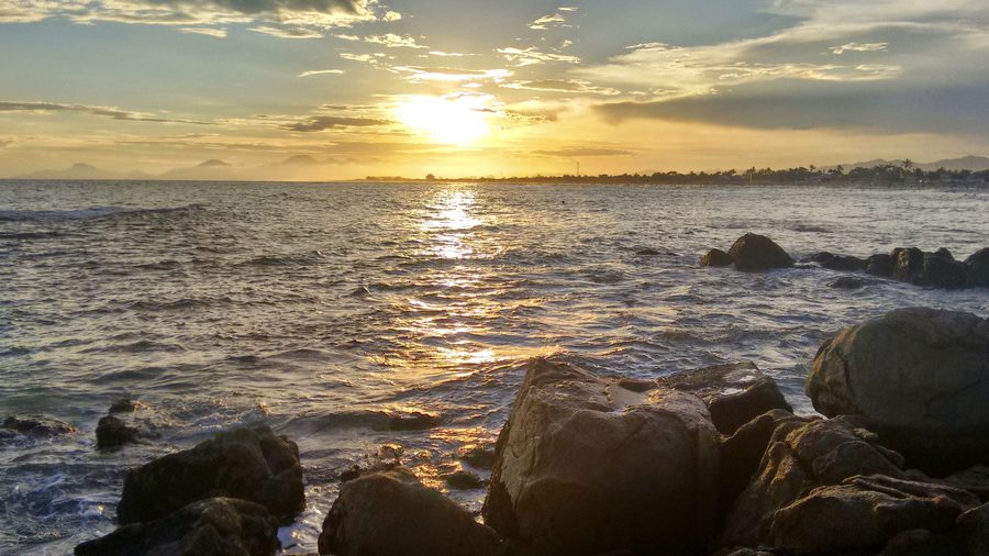 Itanhaém beach on the coast of São Paulo, Brazil, in the late afternoon