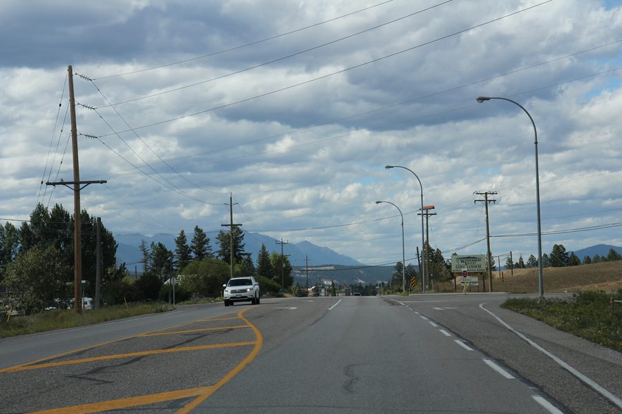 View of Windermere in British Columbia from Highways BC 93 and BC 95