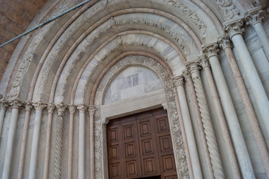 West portal of the Cathedral of San Ciriaco in Ancona, Italy