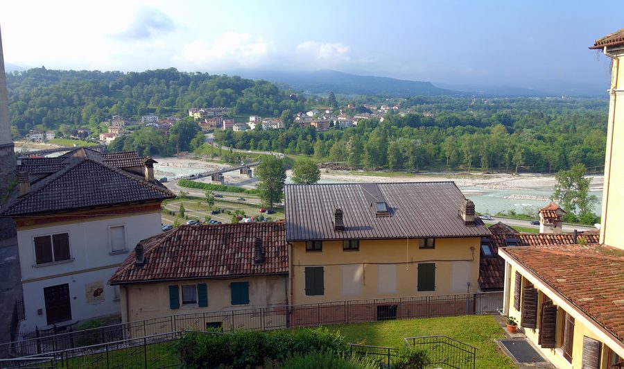 View of Belluno in the direction of the Piave