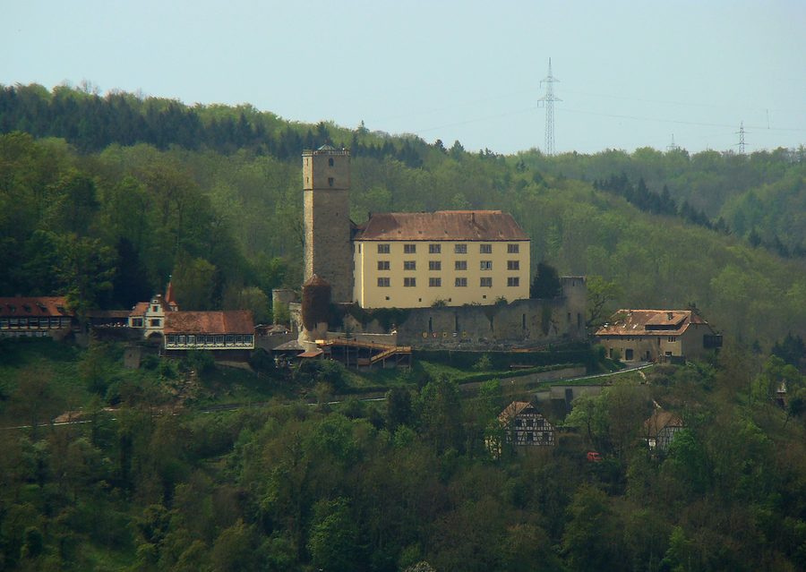 Guttenberg Castle on the Neckar, seen from Gundelsheim